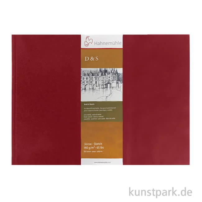 Artikelbild 1 des Artikels “Hahnemühle Skizzenbuch D&S, 80 Blatt, 140g, rot DIN A4 (quer)“