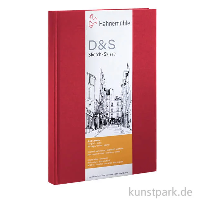 Artikelbild 1 des Artikels “Hahnemühle Skizzenbuch D&S, 80 Blatt, 140g, rot “