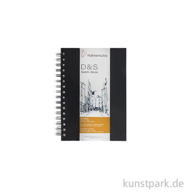 Artikelbild 1 des Artikels “Hahnemühle Skizzenbuch D&S, 80 Seiten, 140g, schwarz, spiral DIN A5 (hoch)“