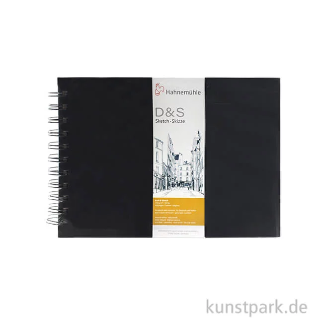 Artikelbild 1 des Artikels “Hahnemühle Skizzenbuch D&S, 80 Seiten, 140g, schwarz, spiral DIN A5 (quer)“