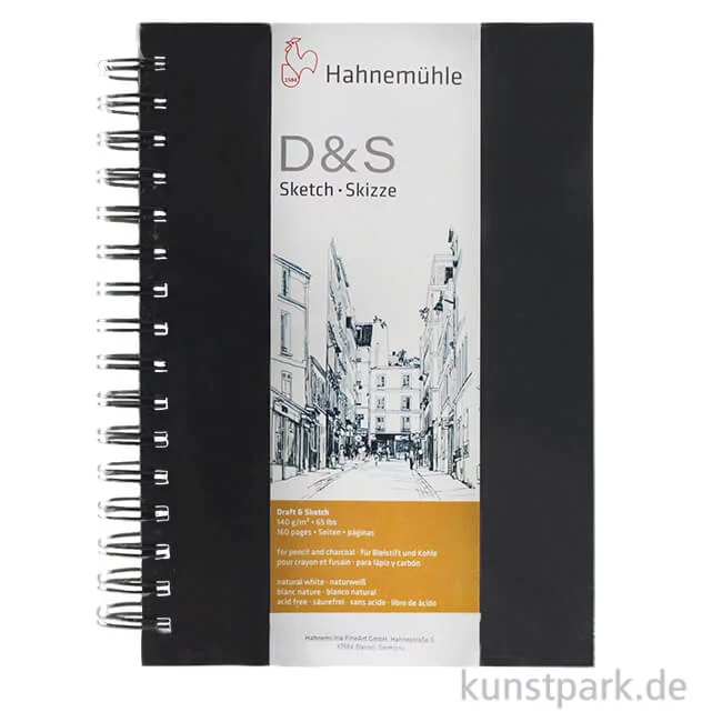 Artikelbild 1 des Artikels “Hahnemühle Skizzenbuch D&S, 80 Seiten, 140g, schwarz, spiral “