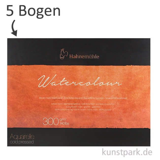 Artikelbild 1 des Artikels “Hahnemühle The Collection Watercolour matt 300g Einzelbogen 5 Bogen 106x78 cm“