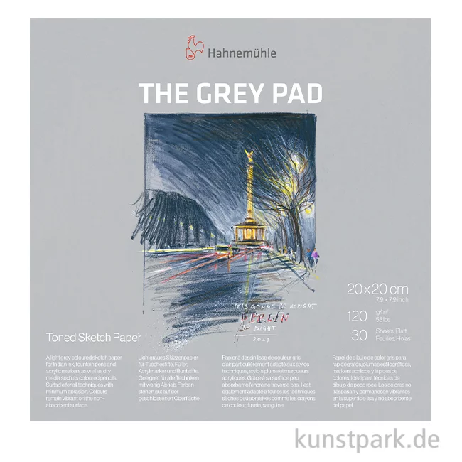 Artikelbild 1 des Artikels “Hahnemühle The Grey Pad, 120 g/qm, 30 Blatt 20 x 20 cm“