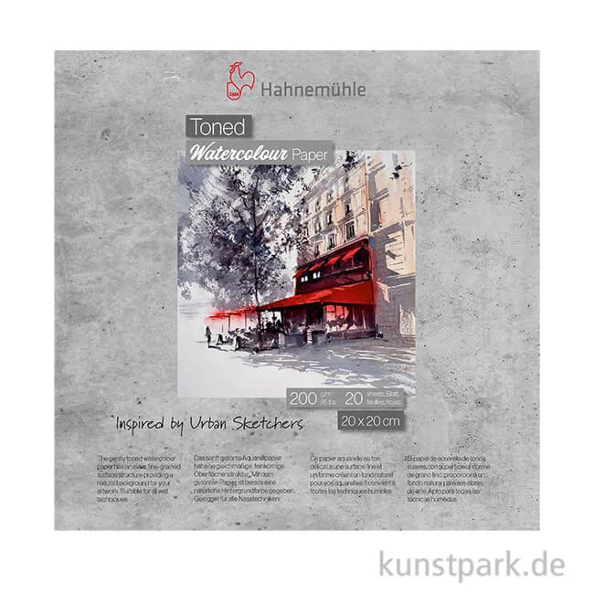 Artikelbild 1 des Artikels “Hahnemühle Toned Watercolour Block Grey, 20 Blatt, 200g 20 x 20 cm“