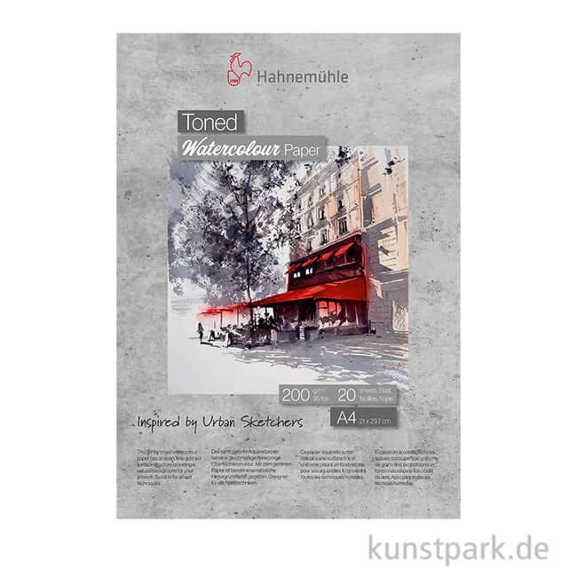 Artikelbild 1 des Artikels “Hahnemühle Toned Watercolour Block Grey, 20 Blatt, 200g DIN A4“