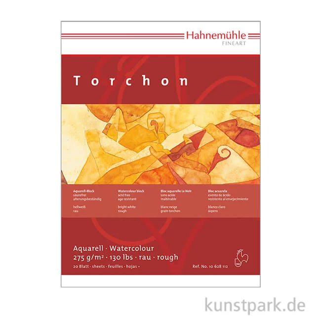 Artikelbild 1 des Artikels “Hahnemühle TORCHON Aquarellpapier, 10 Einzelbogen, 275g rau 50 x 65 cm“