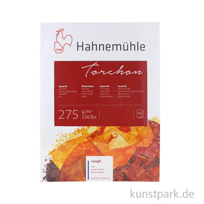 Artikelbild 1 des Artikels “Hahnemühle TORCHON Aquarellblock, 20 Blatt, 275g rau 17 x 24 cm“