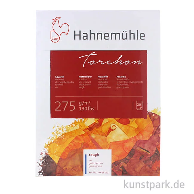Artikelbild 1 des Artikels “Hahnemühle TORCHON Aquarellblock, 20 Blatt, 275g rau 30 x 40 cm“