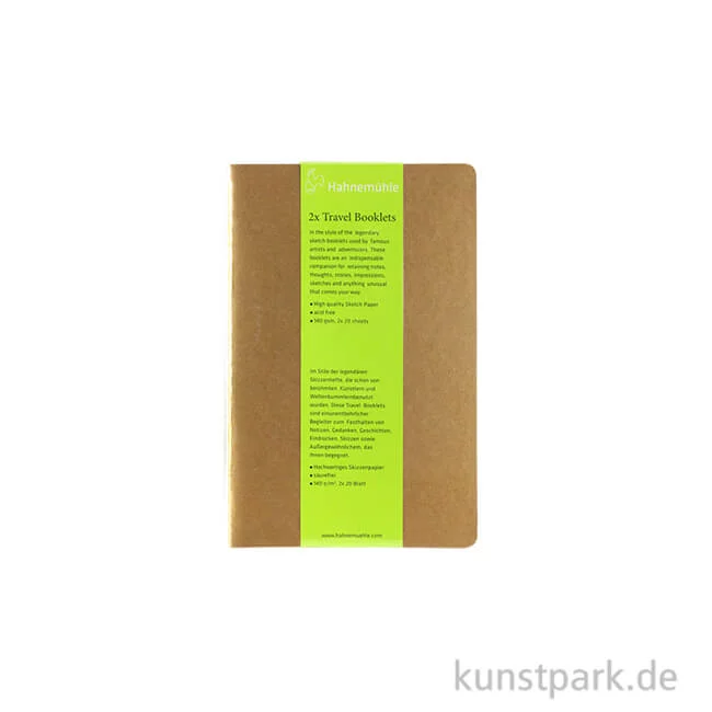 Artikelbild 1 des Artikels “Hahnemühle TRAVEL Booklet, 20 Blatt, 140g, 2 Stück 13,5 x 21 cm (hoch)“