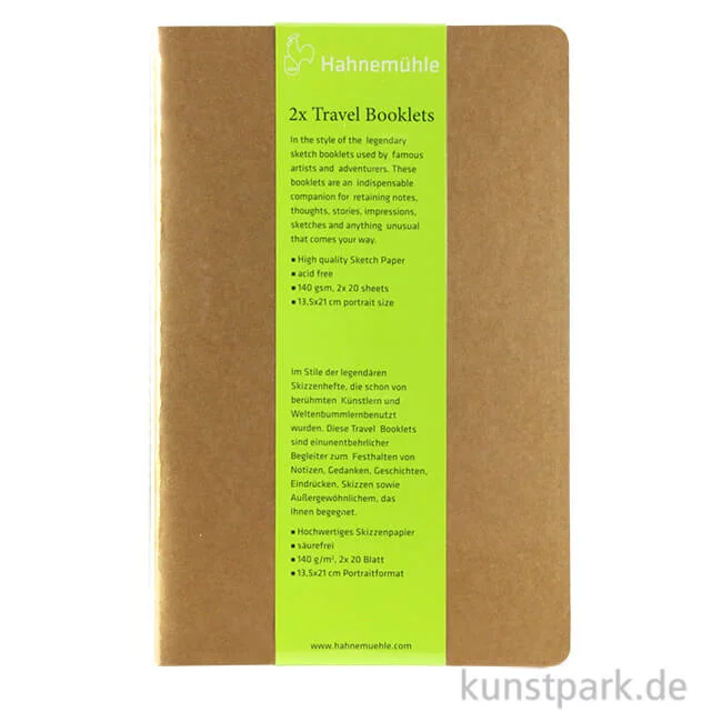 Artikelbild 1 des Artikels “Hahnemühle TRAVEL Booklet, 20 Blatt, 140g, 2 Stück “