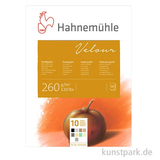 Artikelbild 1 des Artikels “Hahnemühle VELOUR Pastellpapier, 10 Blatt, 260g, 10 Farben “