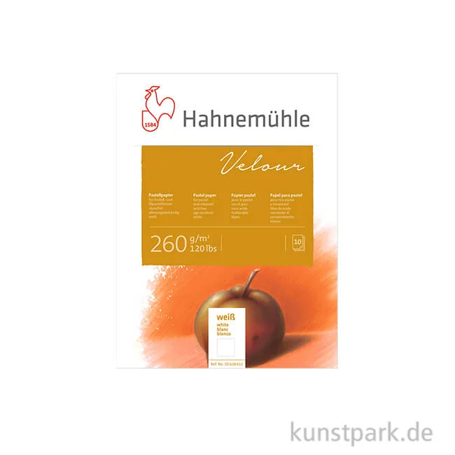 Artikelbild 1 des Artikels “Hahnemühle VELOUR Pastellpapier, 10 Blatt, 260g, weiß 30 x 40 cm“