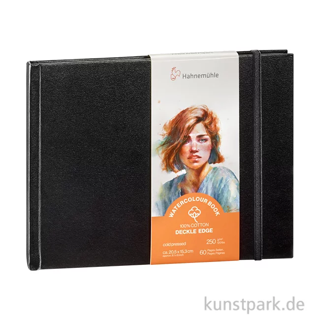 Artikelbild 1 des Artikels “Hahnemühle Watercolour Book Deckle Edge, matt, 30 Blatt, 250g 20,5 x 15,3 cm“
