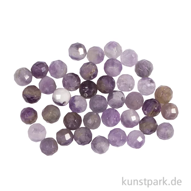 Artikelbild 1 des Artikels “Halbedelsteinperlen Amethyst facettiert, ø 4 mm, 40 Stück “