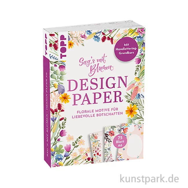 Artikelbild 1 des Artikels “Handlettering Design Paper Block Blumen A6, Topp Verlag “