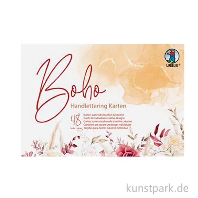 Artikelbild 1 des Artikels “Handlettering Karten in Boho Designs, DIN B6, 48 Blatt, 300g “