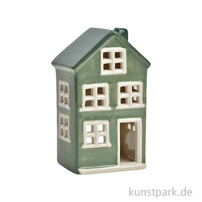 Artikelbild 1 des Artikels “Haus aus Keramik, Grün / Weiß, 9 x 15 x 7 cm “