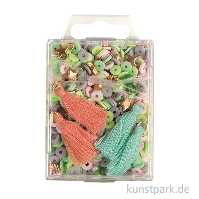 Artikelbild 1 des Artikels “Heishi Perlen Set mit Schmuckzubehör, Orientgrün “
