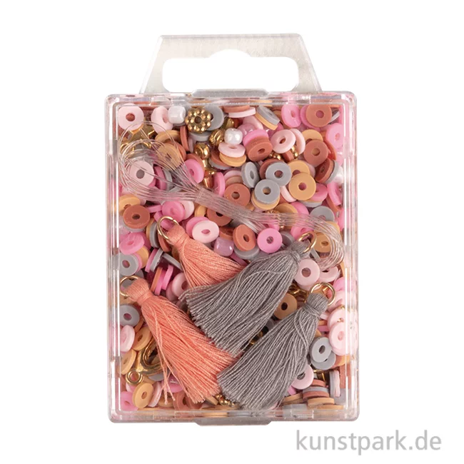 Artikelbild 1 des Artikels “Heishi Perlen Set mit Schmuckzubehör, Rosé “