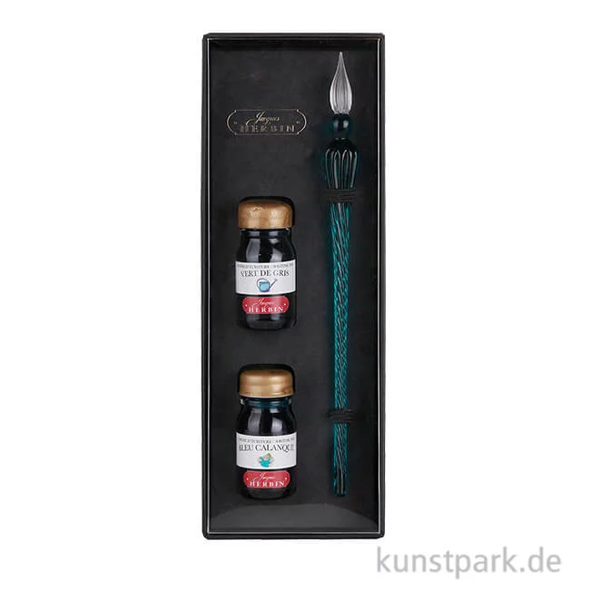 Artikelbild 1 des Artikels “HERBIN Glasfeder Set mit 2 Tinten, Smaragd “