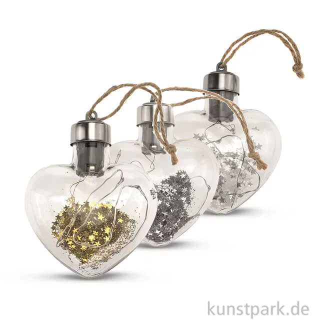 Artikelbild 1 des Artikels “Herz aus Glas mit LED, 8x9x3 cm “