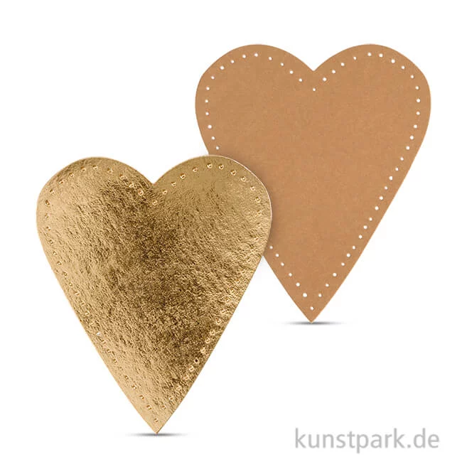 Artikelbild 1 des Artikels “Herz aus Lederpapier, 10 cm, 4 Stück “