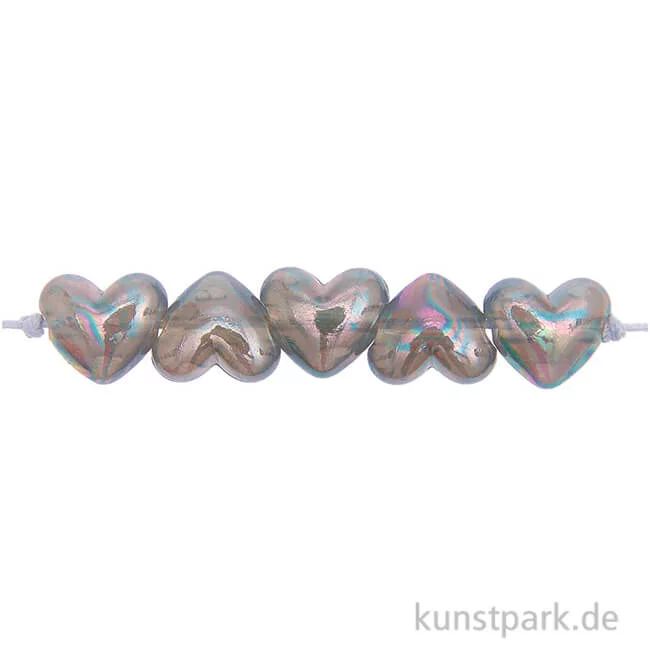 Artikelbild 1 des Artikels “Herz Perlen Holographisch, Grau, 17 x 15 x 9 mm, 12 Stück “