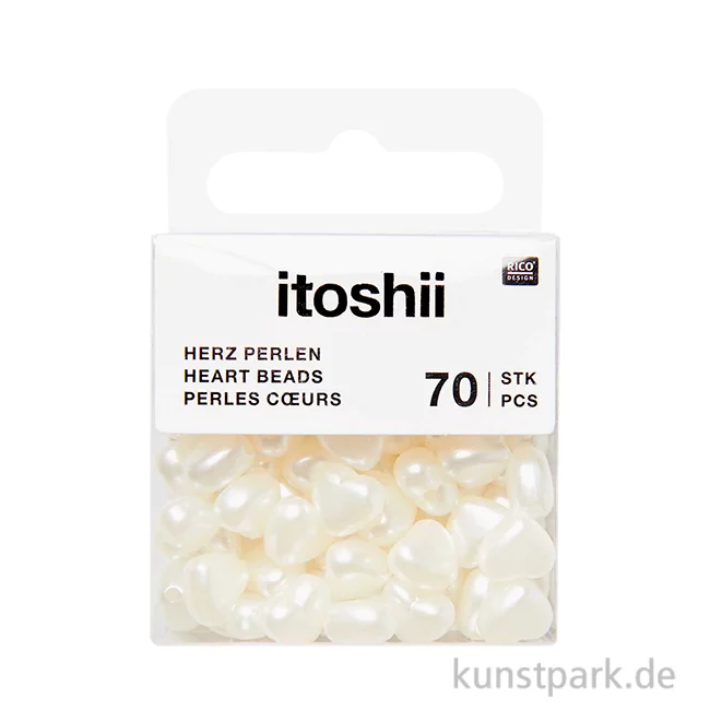 Artikelbild 1 des Artikels “Herz Perlen, Perlweiß Mix, 8 x 9 x 5 mm, 70 Stück “