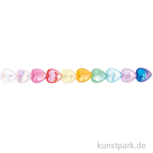 Artikelbild 1 des Artikels “Herz Perlen, Regenbogen, 9x8x4 mm, 60 Stück “