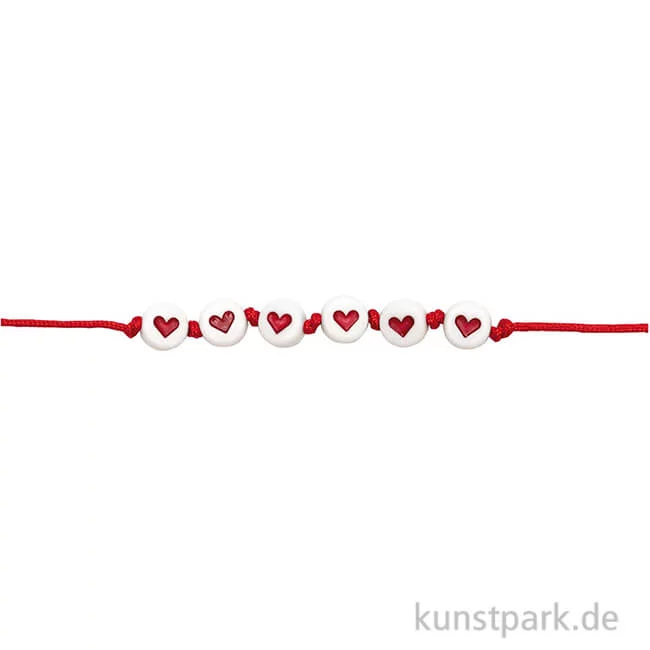 Artikelbild 1 des Artikels “Herz Perlen, Rund, Weiß / Rot, 165 Stück “