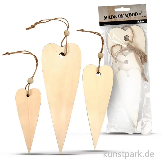 Artikelbild 1 des Artikels “Herzen aus Holz, 12-20 cm, Dicke 5 mm, 3 Stück “