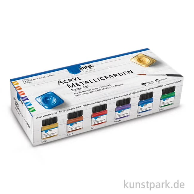Artikelbild 1 des Artikels “KREUL Acryl Metallicfarben Basis Set, 6 x 20 ml “
