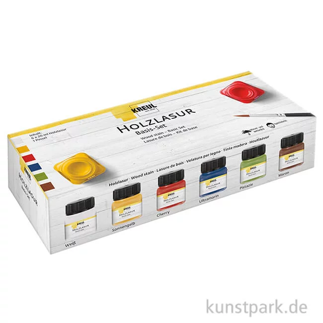 Artikelbild 1 des Artikels “KREUL Holzlasur Basis Set mit 6 x 20 ml “