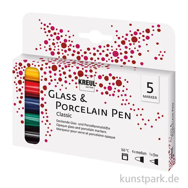 Artikelbild 1 des Artikels “KREUL Glass & Porcelain Pen Classic Set mit 5 Stiften “