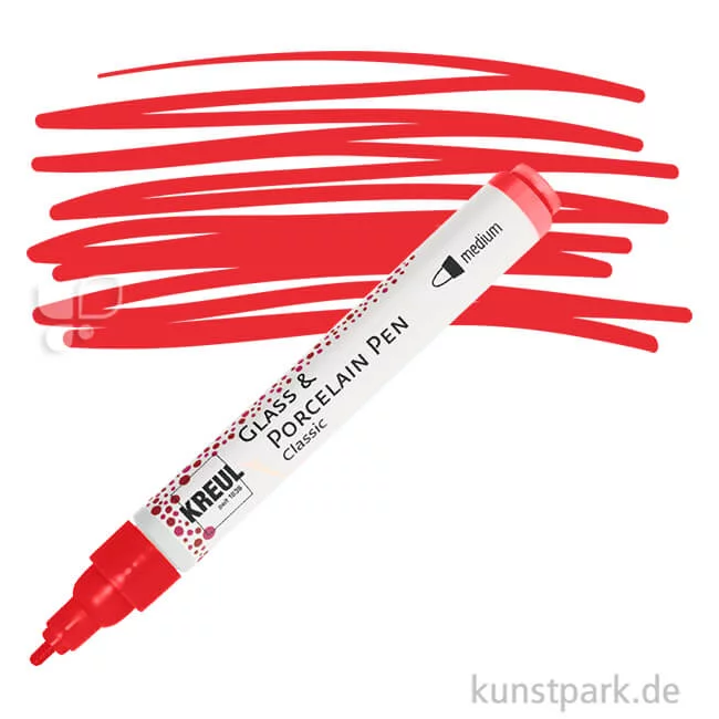 Artikelbild 1 des Artikels “KREUL Glass & Porcelain Pen Classic medium 2-4 mm | Kirschrot“
