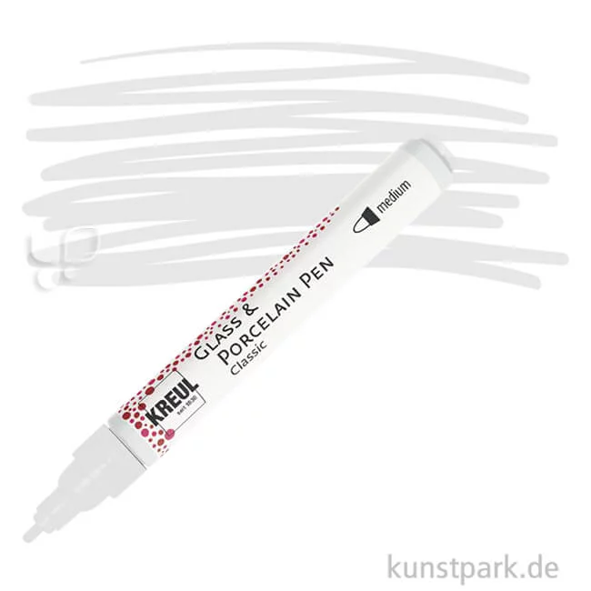 Artikelbild 1 des Artikels “KREUL Glass & Porcelain Pen Classic medium 2-4 mm | Weiß“