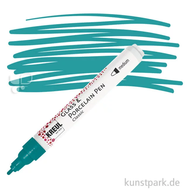 Artikelbild 1 des Artikels “KREUL Glass & Porcelain Pen Classic medium 2-4 mm | Türkis“