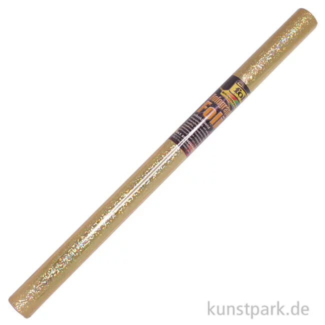 Artikelbild 1 des Artikels “Holographische Folie 0,4x1 m Rolle, selbstklebend Rolle | Dots Gold“