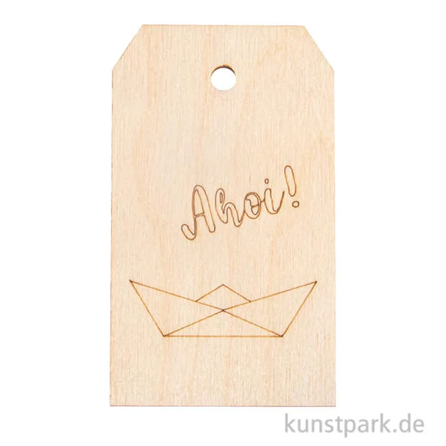 Artikelbild 1 des Artikels “Holz Anhänger - Ahoi, 4,8 x 8,2 cm “