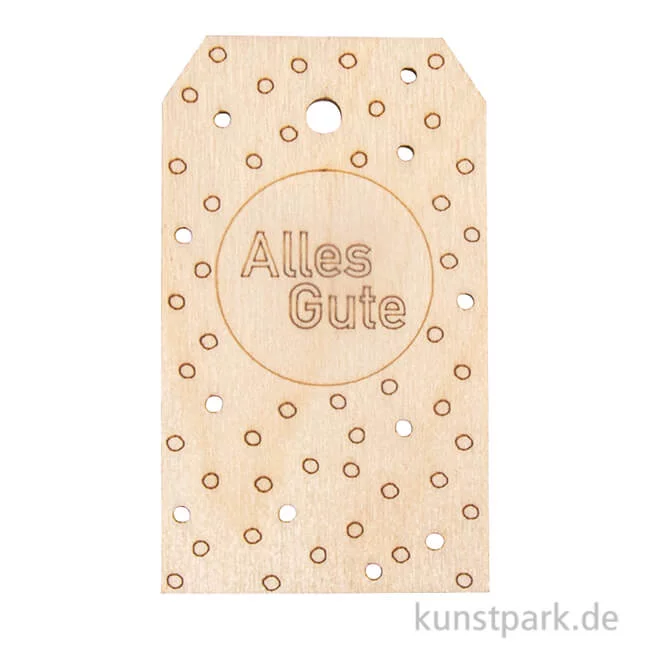 Artikelbild 1 des Artikels “Holz Anhänger - Alles Gute, 4,8 x 8,2 cm “