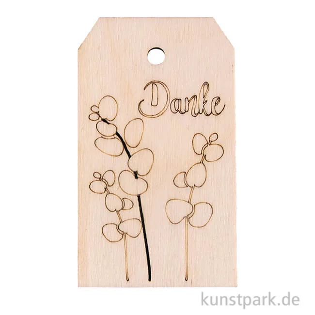 Artikelbild 1 des Artikels “Holz Anhänger - Danke, 4,8 x 8,2 cm “