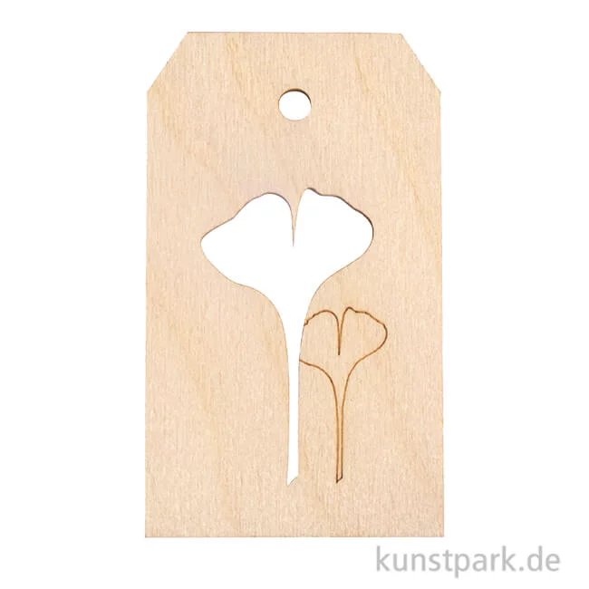 Artikelbild 1 des Artikels “Holz Anhänger - Ginkgoblatt, 4,8 x 8,2 cm “