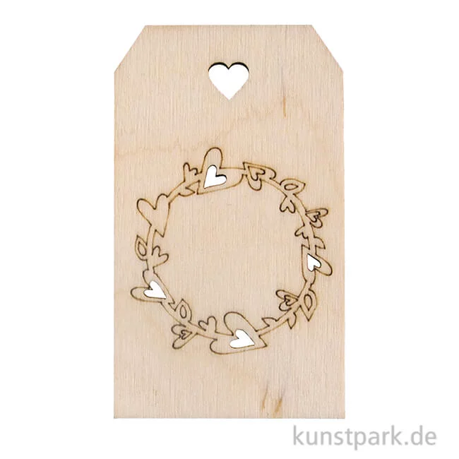Artikelbild 1 des Artikels “Holz Anhänger - Kranz, 4,8 x 8,2 cm “