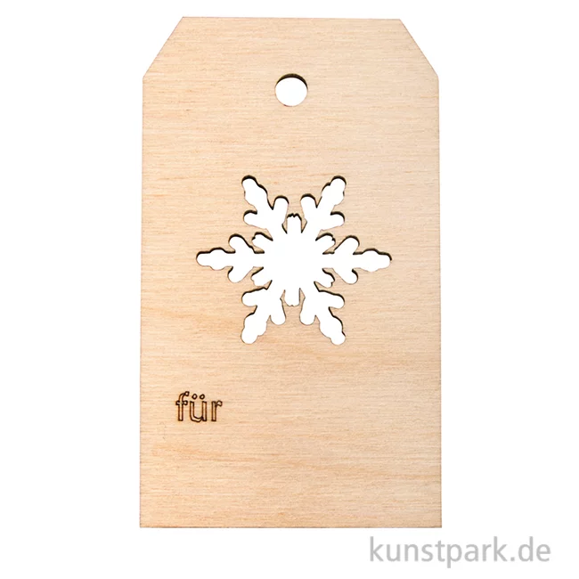 Artikelbild 1 des Artikels “Holz Anhänger - Schneeflocke, 4,8 x 8,2 cm “