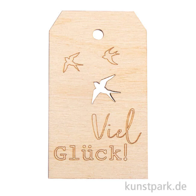 Artikelbild 1 des Artikels “Holz Anhänger - Viel Glück, 4,8 x 8,2 cm “