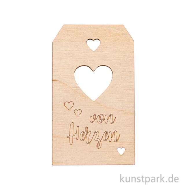 Artikelbild 1 des Artikels “Holz-Anhänger - Von Herzen, 4,7 x 8,2 cm “