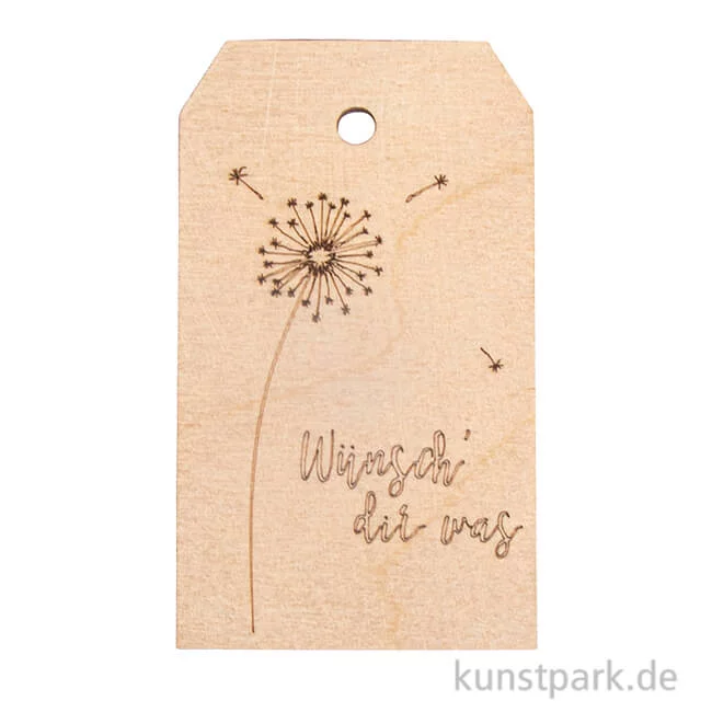 Artikelbild 1 des Artikels “Holz Anhänger - Wünsch Dir was, 4,8 x 8,2 cm “