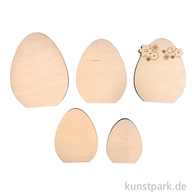 Artikelbild 1 des Artikels “Holz Deko Ostereier, Natur, 4,5-7,5 cm, Stärke 6 mm, 5 Stück “