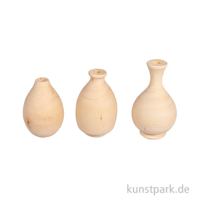 Artikelbild 1 des Artikels “Holz Deko Vase, Mini, Natur, 4,8 - 6,4 cm, 3 Stück “