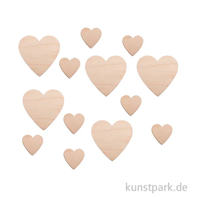 Artikelbild 1 des Artikels “Holz-Herzen, 4 - 8 cm, 31 Stück sortiert “